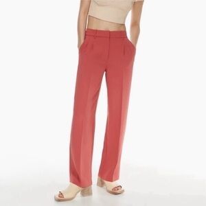 Wilfred The Effortless Pant Size 4 Coral High Rise Pleated Wide Leg Pant Aritzia